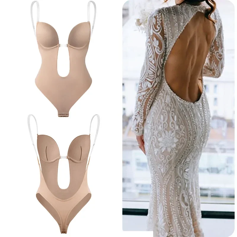 Modelujące body bez pleców z kontrolą brzucha 👙
